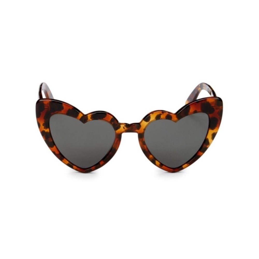 Saint Laurent LouLou Tortoise Heart Shaped Sunglasses
